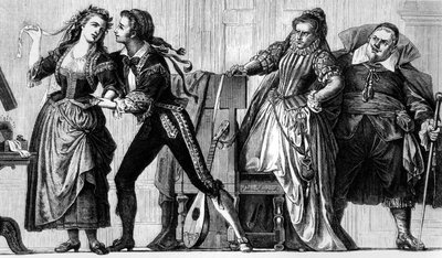 ヴォルフガングアマデウスモーツァルトによる「フィガロの結婚」のシーン、1868 作： Eduard Engerth